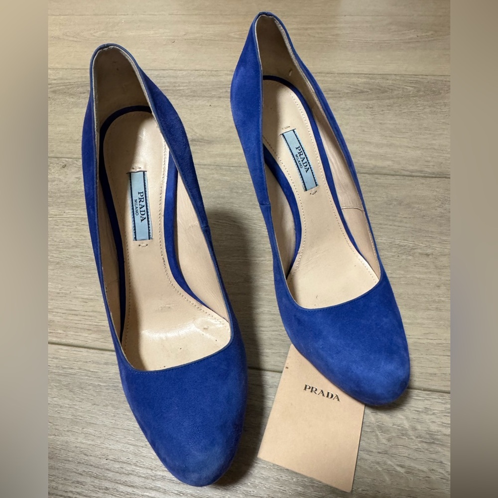 PRADA Royal Blue Suede Pumps - Picture 2 of 4
